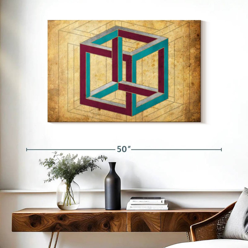 Avery Geometric Cube Illusion, 26" H x 39" W