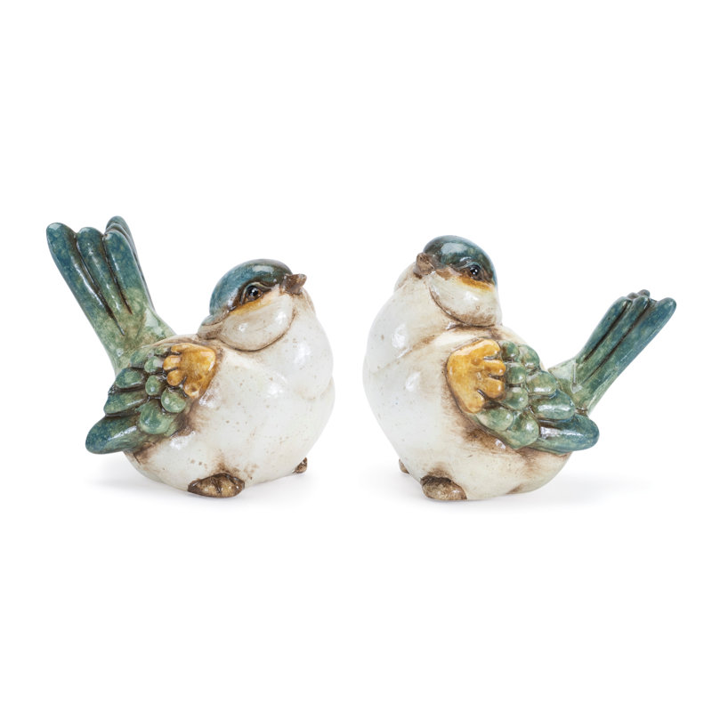 Figurine oiseau en terre cuite (ensemble de 6)