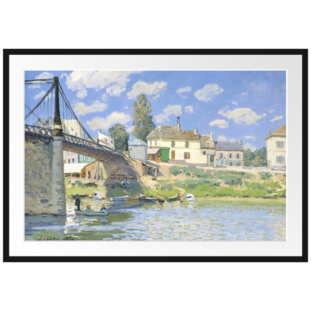 Gerahmter Kunstdruck Bridge at Villeneuve-La-Garenne von Alfred Sisley