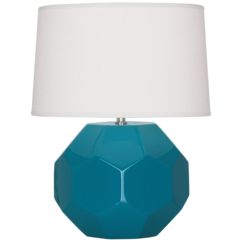 Franklin Table Lamp, 16.5" H x 12.5" W x 12.5" D, Peacock