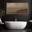 «Calm Coastal Shoreline Cloudy Moody Seascape», reproduction d'art sur toile encadrée dans la chambre principale-484871247-484871287