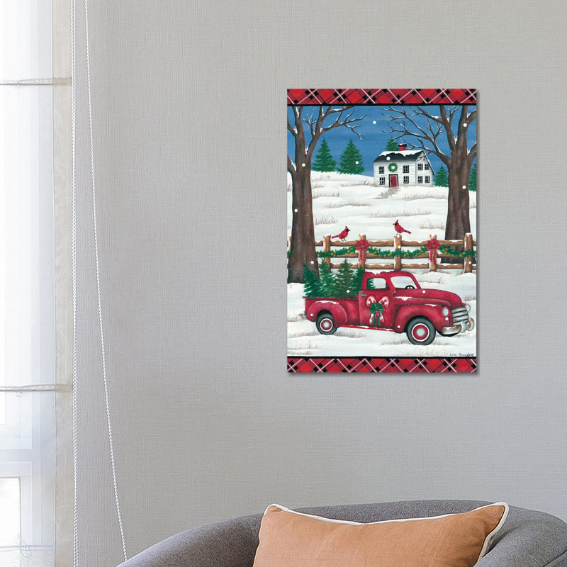 Candy Cane Truck by Lisa Kennedy - Wrapped Canvas Print, 66.04 cm H x 45.72 cm W x 1.91 cm D