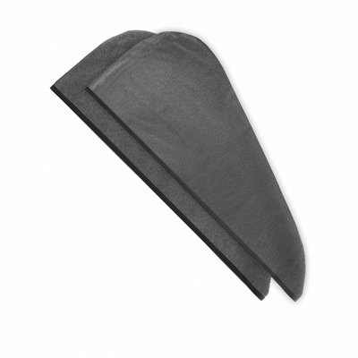 Scala Microfiber Hair Towel Wrap Twist For Women (2 Pack)  - Gray, Rectangle 24 X 48 Inches