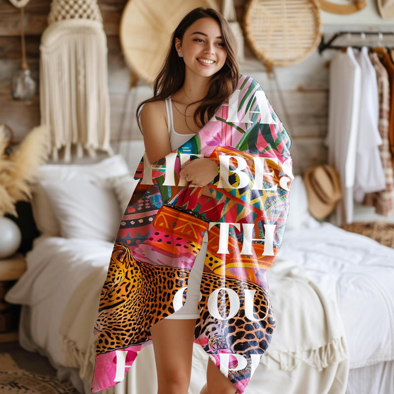 Couverture de léopard tendance et bon chic bon genre, L 80 po x l 60 po