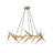 41" Modern Gold Branch Chandelier with Frosted Tubes & Black Cords, Adjustable Height Pendant Light Fixture for Dining Room, Living Room & Kitchen Island (Bulbs Not Included)