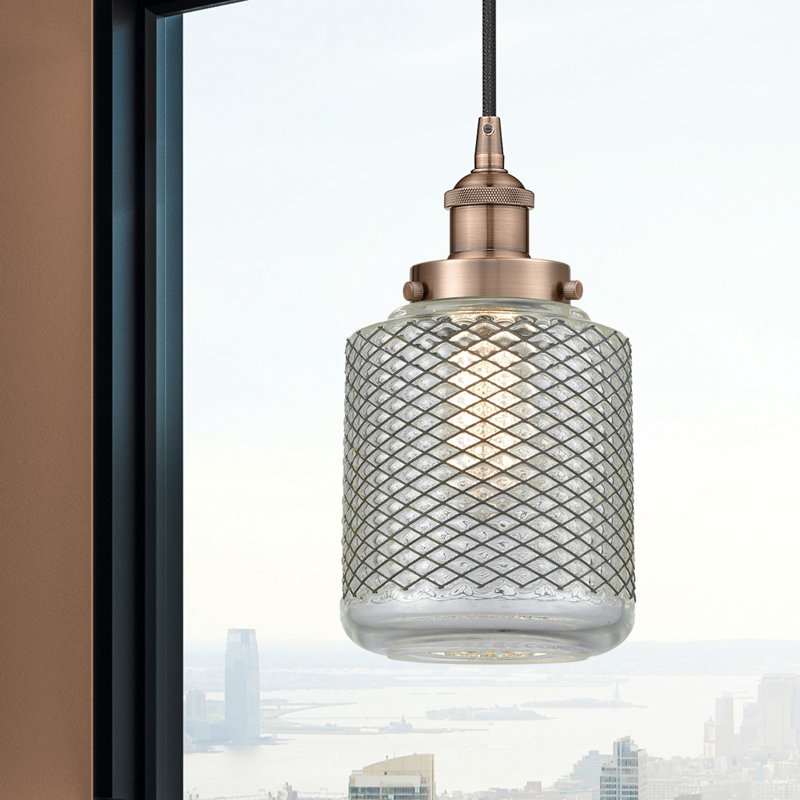 Luminaire suspendu cylindrique à 1 lumière Iyana, Cuivre