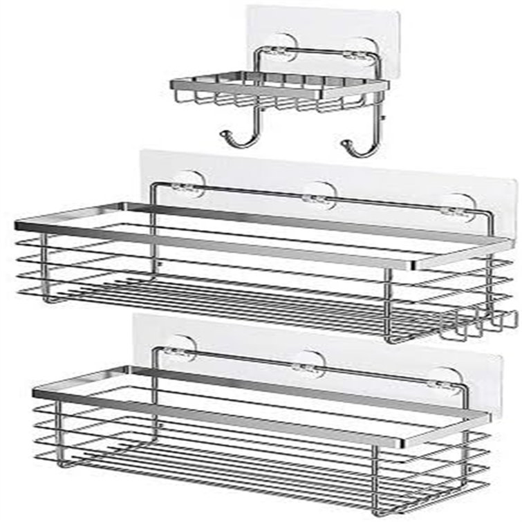 Maddisyn Suction Stainless Steel Shower Caddy Rebrilliant