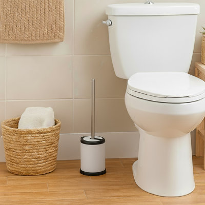 Ensemble de porte-brosse autoportant en métal avec couvercle pliant