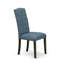 Chaises de salle à manger Celina Parson - Ensemble de 2 chaises capitonnées capitonnées en lin bleu minéral, noir-1927899097-1927899098