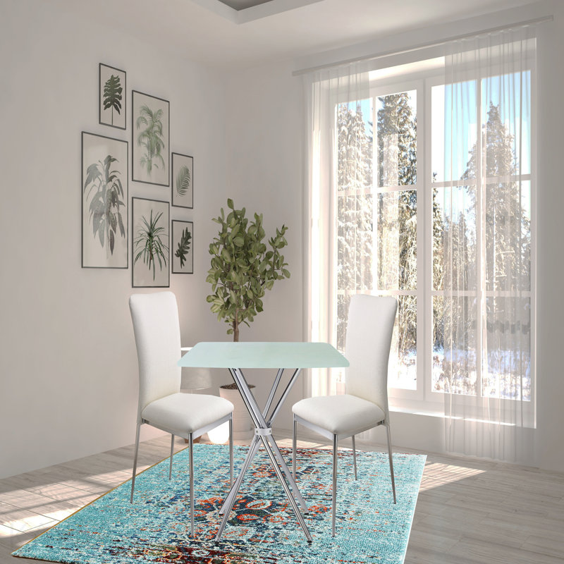 Table carrée 36 "en verre trempé givré