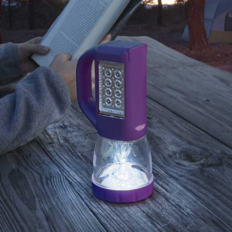 Lumière de camping légère 3 en 1 Wakeman - Lampe de poche compacte, lanterne pour la lecture, situations d'urgence, Mauve