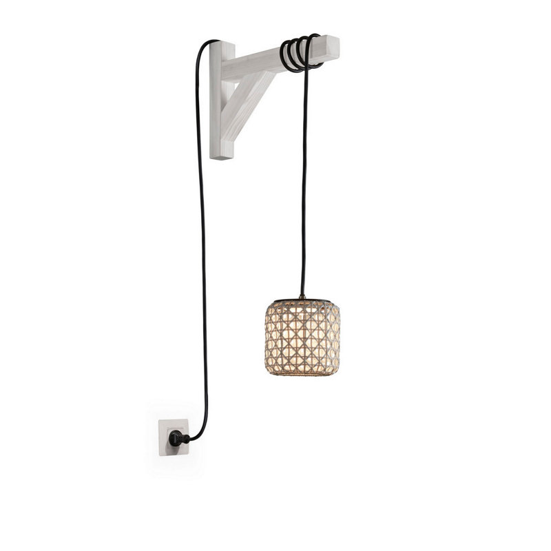 Luminaire suspendu tambour 1 lumière DEL Nans, Beige