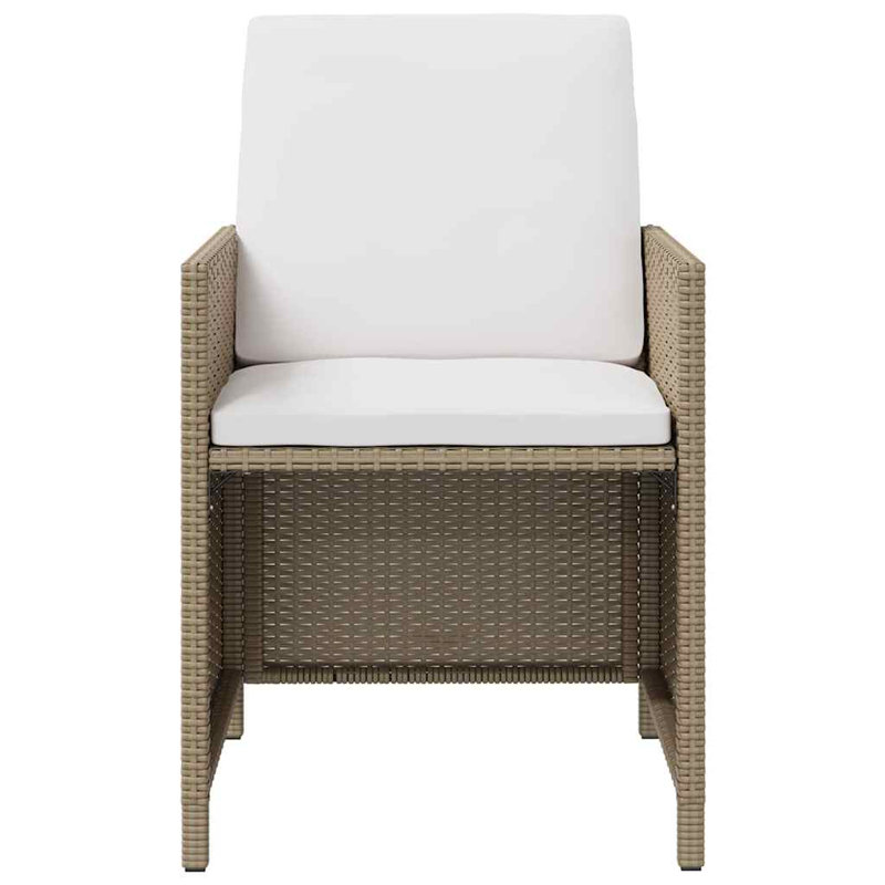 vidaXL Garden Chairs with Stools Patio Chair Outdoor Chair 2 pcs Poly Rattan