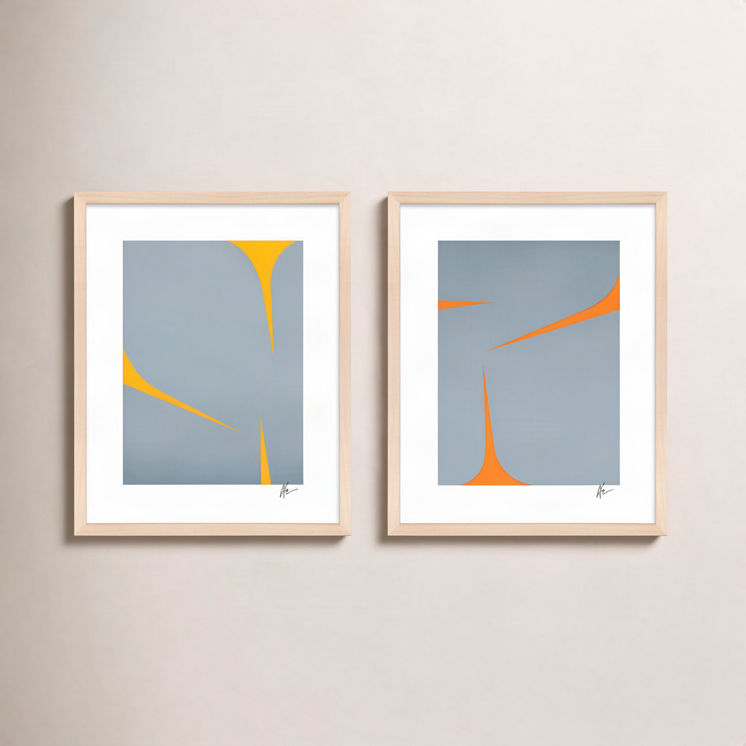 Clouds. Set Of 2 by Lee Lessem, 40" W x 50" H, Beige