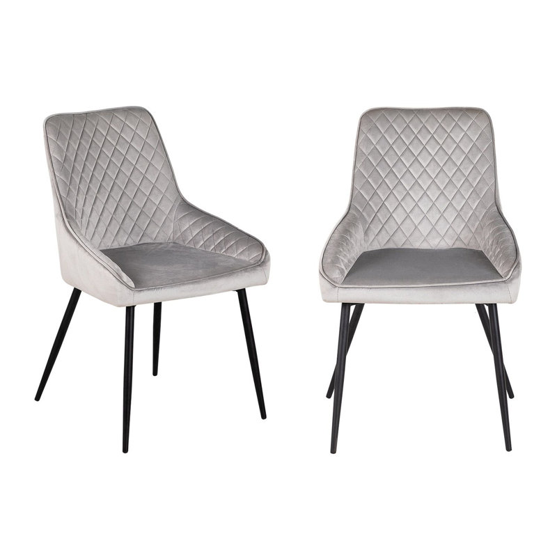 Bugrane Velvet Upholstered Armchair, Grey