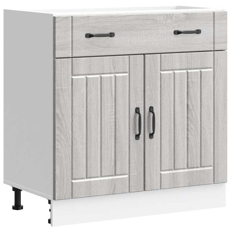 Kitchen Base Cabinet Lucca Engineered Wood, Grey Sonoma