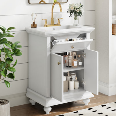 Meuble-lavabo 24 po avec lavabo en céramique Elegance