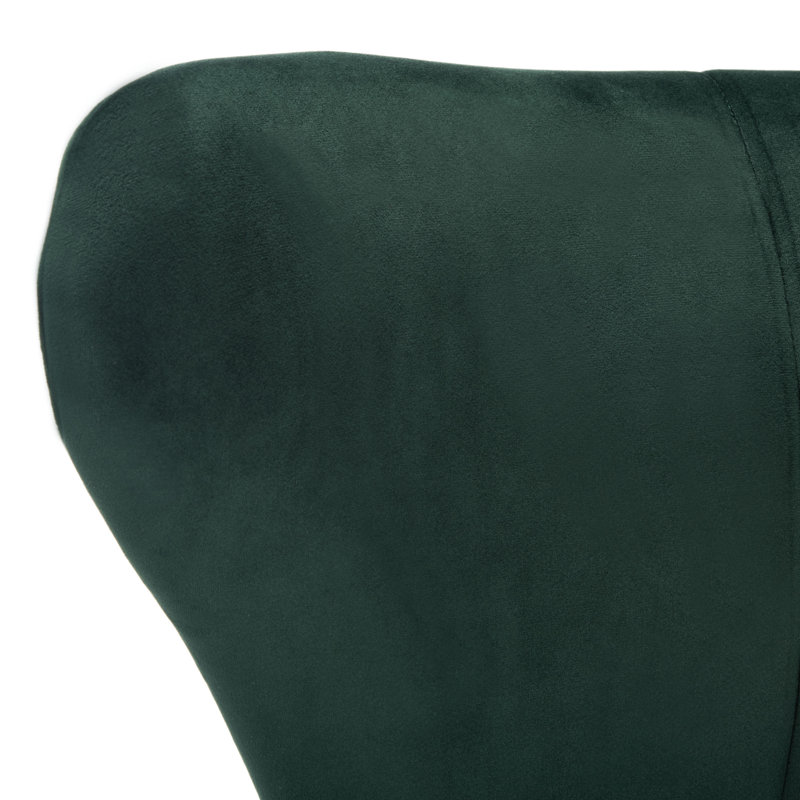 Velveteen Velvet Wingback Chair, Forest Green