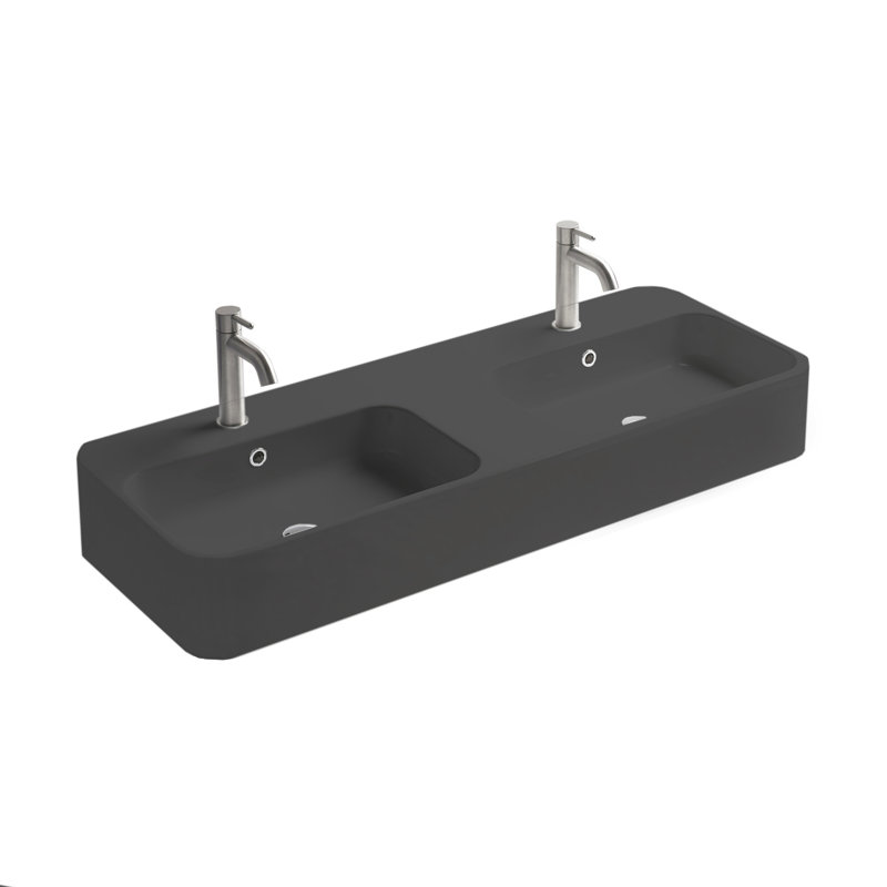 Cosa 47.2'' L Bathroom Sink, Matte Black, Single Hole