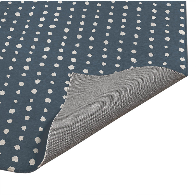 Tapis de cuisine léger Dot Dot, Rectangle 5 pi x 7 pi, Bleu