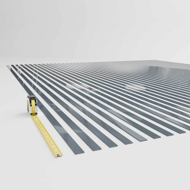 Adjustable Acrylic Slat Wall Panel Kit, 94" H x 42" W, Dark Grey