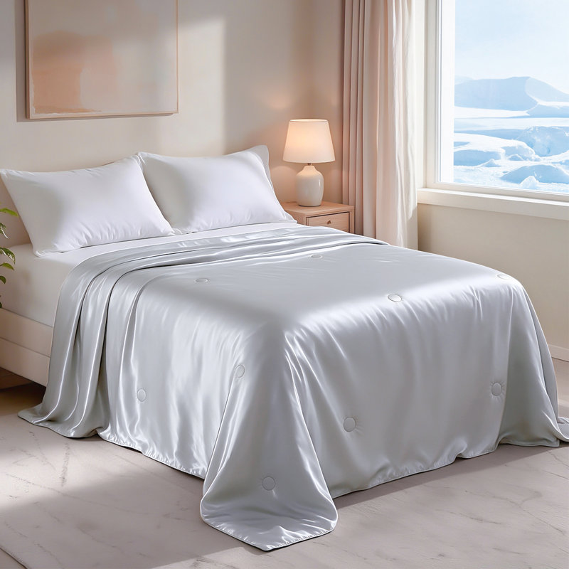 Couette soyeuse et rafraîchissante pour lit queen size, couverture légère et respirante