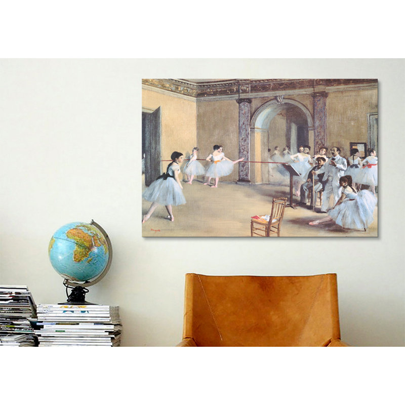 «The Dance Foyer at the Opera» par Edgar Degas, reproduction d'art sur toile, H 12 po x l 18 po x P 1,5 po, Toile tendue