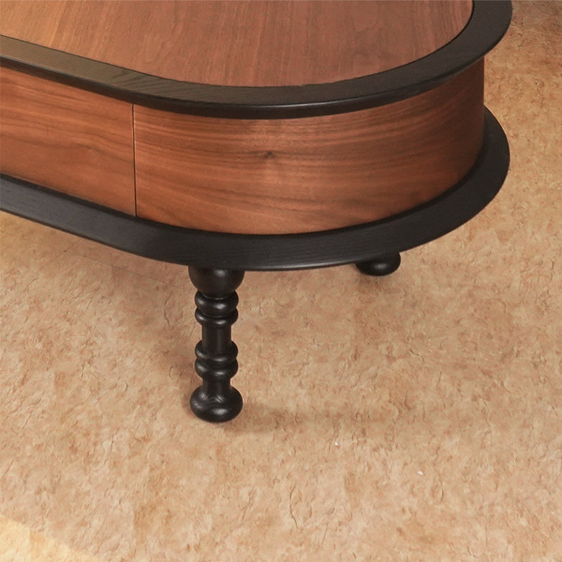Table basse en bois massif, pieds solides, H 15,75 po x l 47,24 po x P 21,65 po
