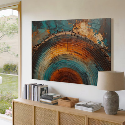 Canvas Wall Art Timeless Tree Rings Canvasvibrant Abstract Tree Trunk Art Ready To Hang Gallery Wrapped Home Decor Modern Design Decor