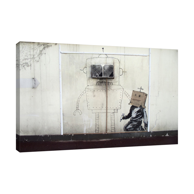 Torquay Robot by Banksy - Wrapped Canvas Print, 30cm H x 46cm W x 4cm D