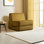 Convertible 1-Seat Sofa Bed, Mustard Colour, 27.6 x 39.4 x 27.6 inches | 100% Polyester Fabric, 28 DNS Foam | Frame-less Design, Dry-Cleanable, Separate Cushion for Easy Maintenance, Perfect for Small Spaces