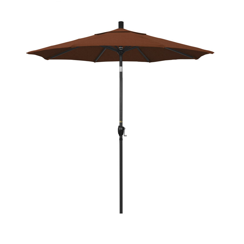 Parasol de marché 7,5', Terre cuite - oléfine, Oléfine, Noir