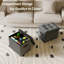 43cm Wide Solid Colour Footstool Ottoman