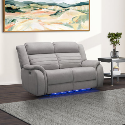 Causeuse inclinable 64 po avec accoudoirs coussinés