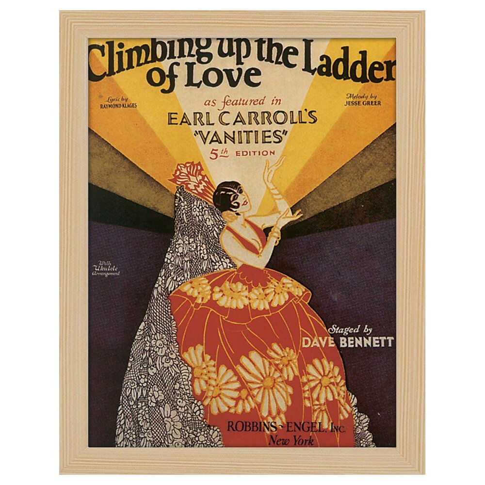 Leinwandbild Vintage Music Cover Klettern auf der Ladder of Love