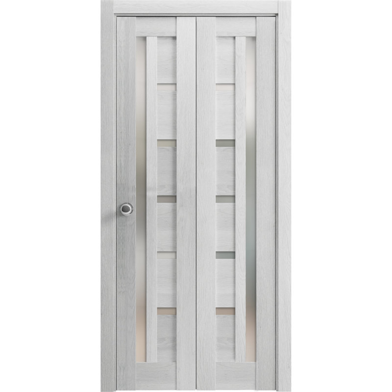 Porte pliante à panneaux en bois Quadro, 48 po x 80 po, Chêne gris clair