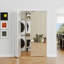 Porte intérieure pliante en aluminium d'intérieur - Conception de miroir à panneau simple avec trousse de quincaillerie d'installation complète | Gain de place pour le placard, la chambre à coucher et le vestibule-108206031-112231583