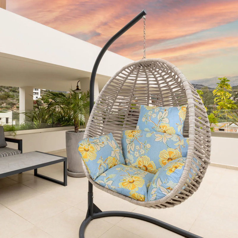 Coussin de chaise d'œuf suspendu épais et doux avec appui-tête, coussin de chaise de balançoire confortable pour la cour