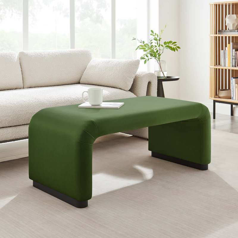 Repose-pieds Koda Performance, Noir, Velours vert mousse