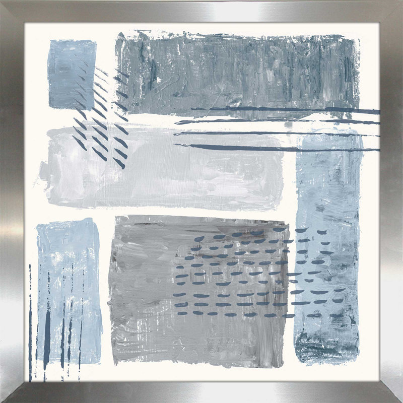 Entre les lignes II - reproduction sur toile, H 21,5 po x l 21,5 po x P 0,75 po, Encadrement argenté