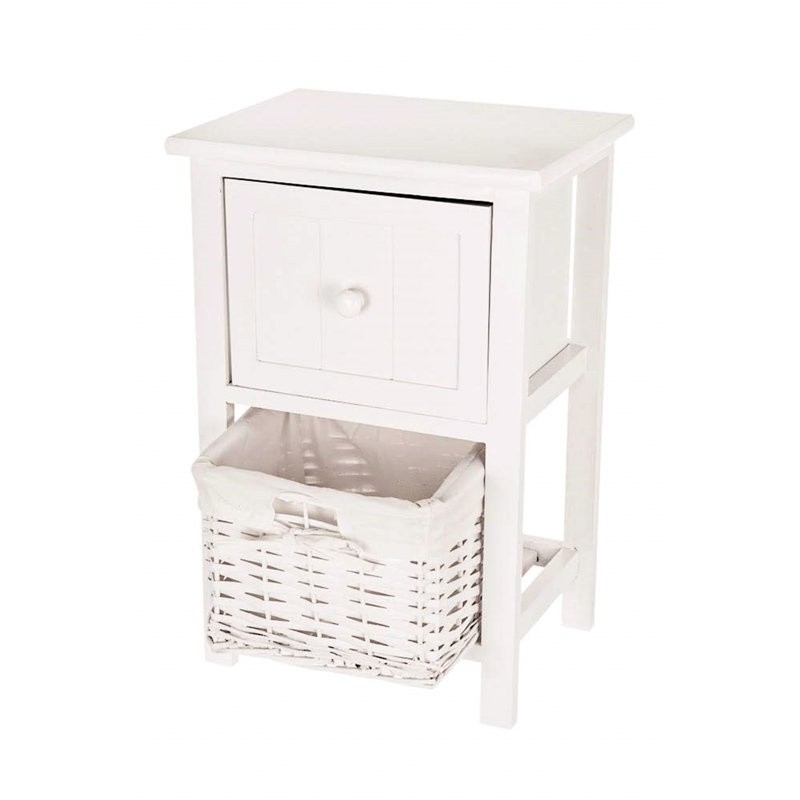 Amanni 35 cm W Bedside Table, White
