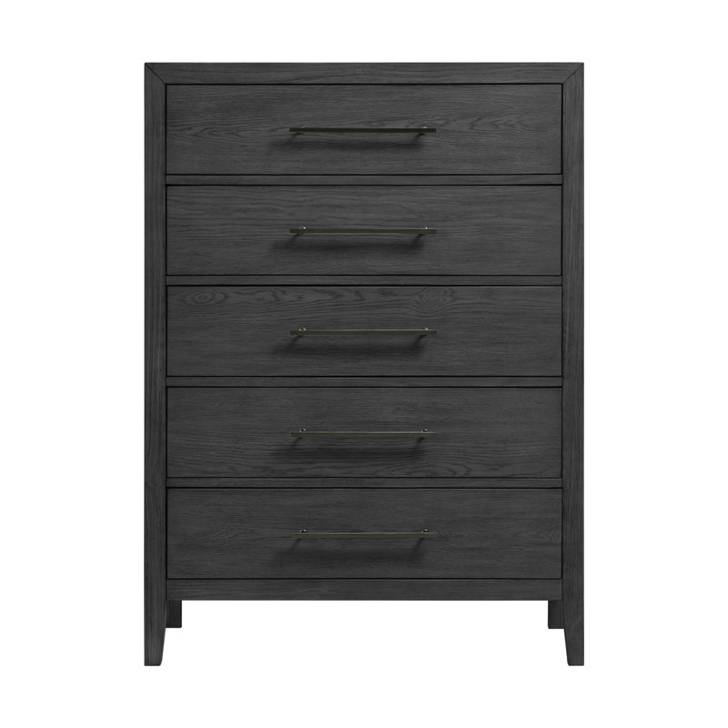 Commode 5 tiroirs Brentson, Noir