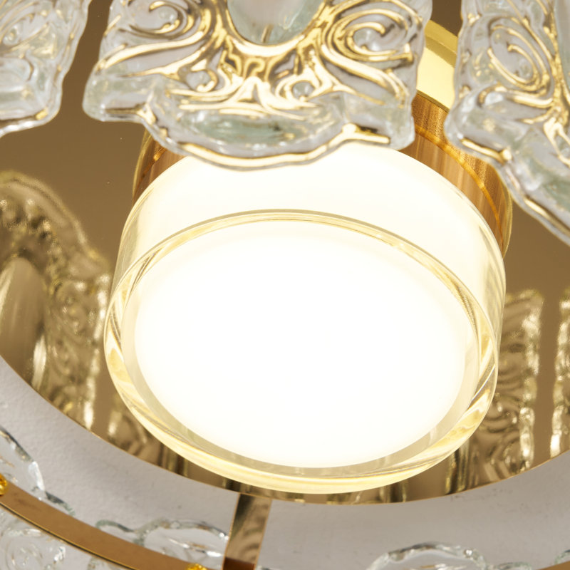 Plafonnier encastré en cristal 11,81 po DEL