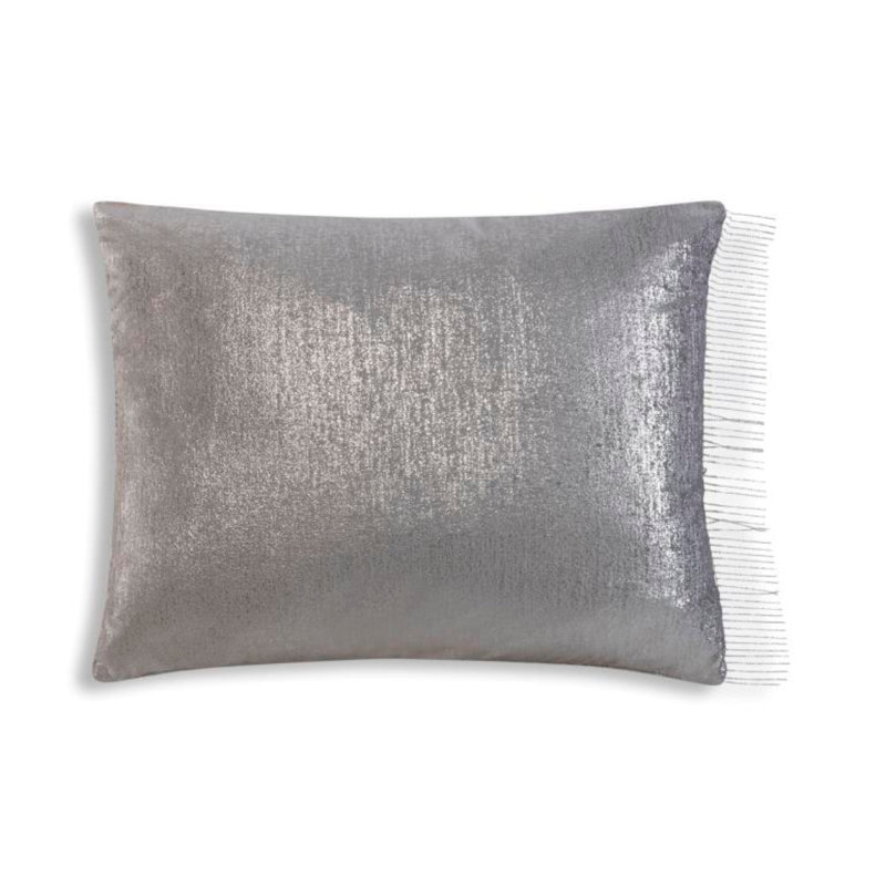 Maya Linen Rectangular, Gray/Silver