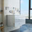 Meuble-lavabo mural blanc brillant 36 po avec tiroirs doubles 36 po