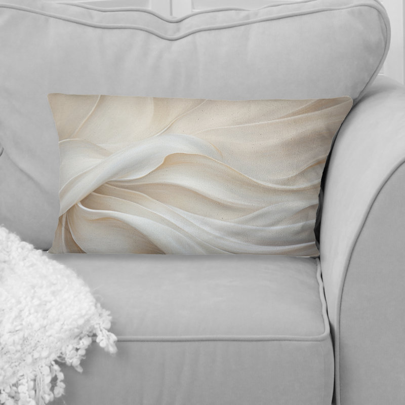 Coussin décoratif en soie blanche River