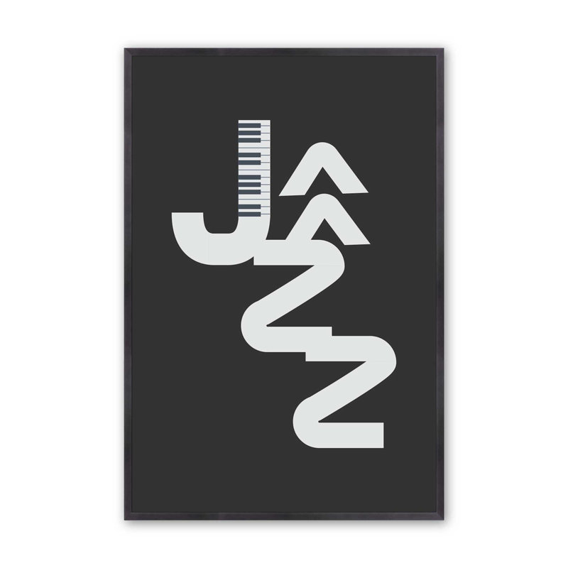 Impression d'affiche Jazz, H 15,25 po x l 12,25 po, Zinc patiné
