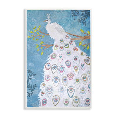Art blanc à motif paon par Jennifer Peck