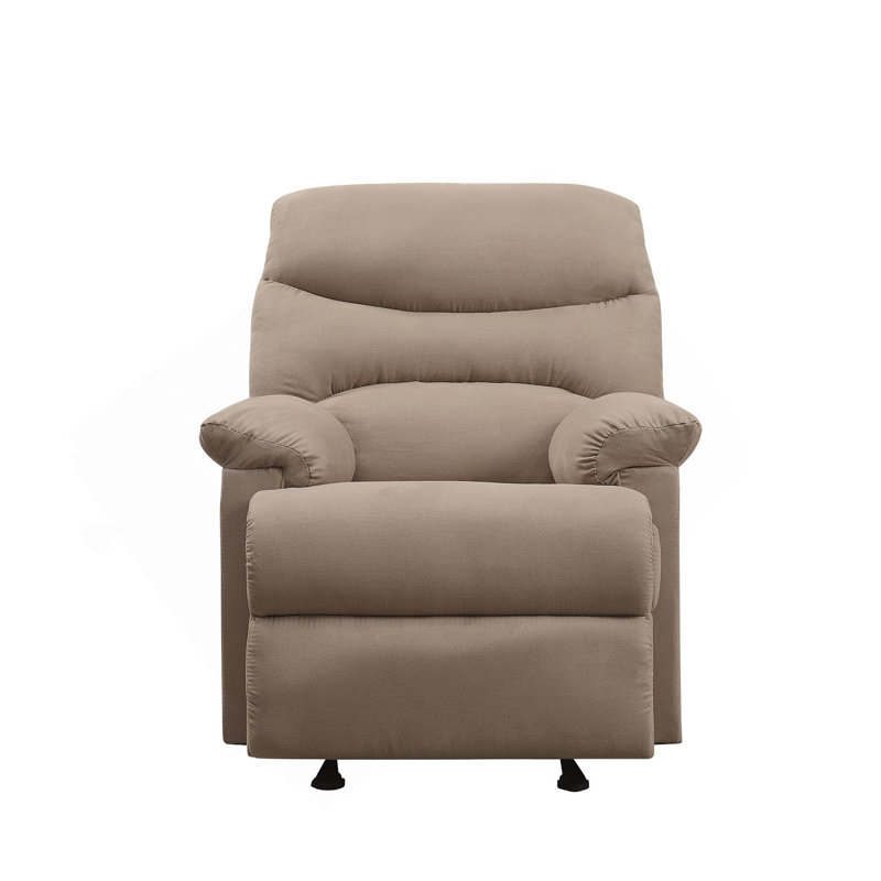 Fauteuil inclinable brun clair avec accoudoirs coussinés, Tissu brun clair