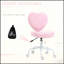 Mignonne jolie chaise de bureau rose en forme de cœur avec hauteur réglable, base pivotante et revêtement en lin doux pour plus de confort et de style-1498305483
